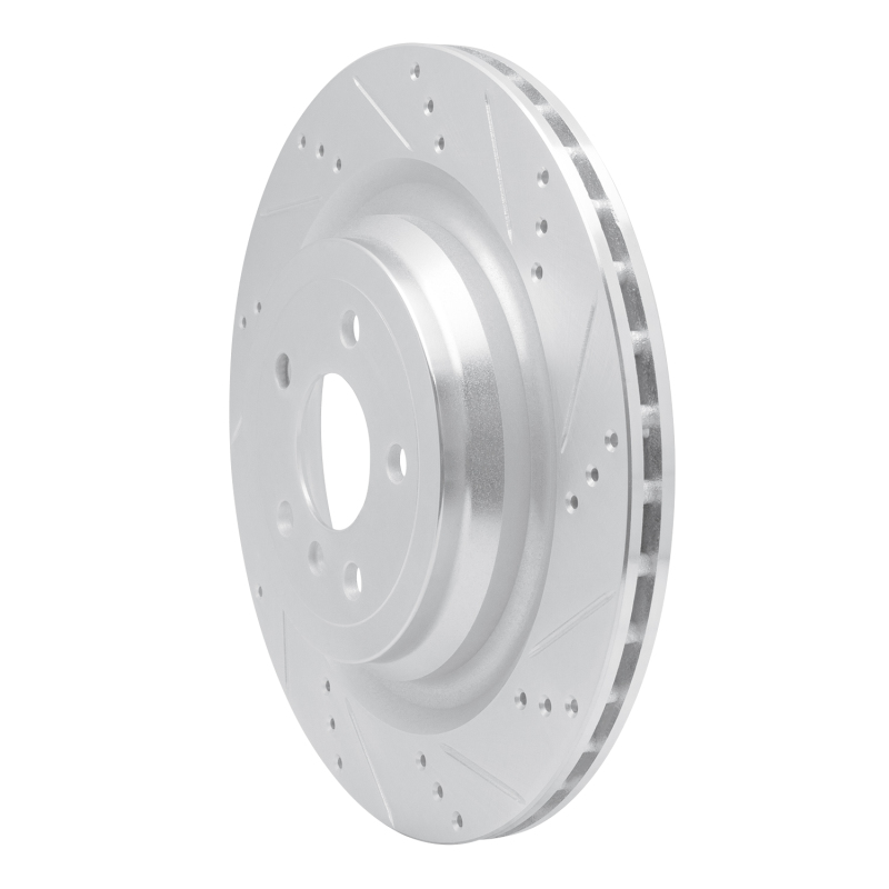 Mercedes-Benz GLE400 Brake Rotor (1) - Rear Right - R1 Concepts - Drilled & Slotted - Silver - `13-`19